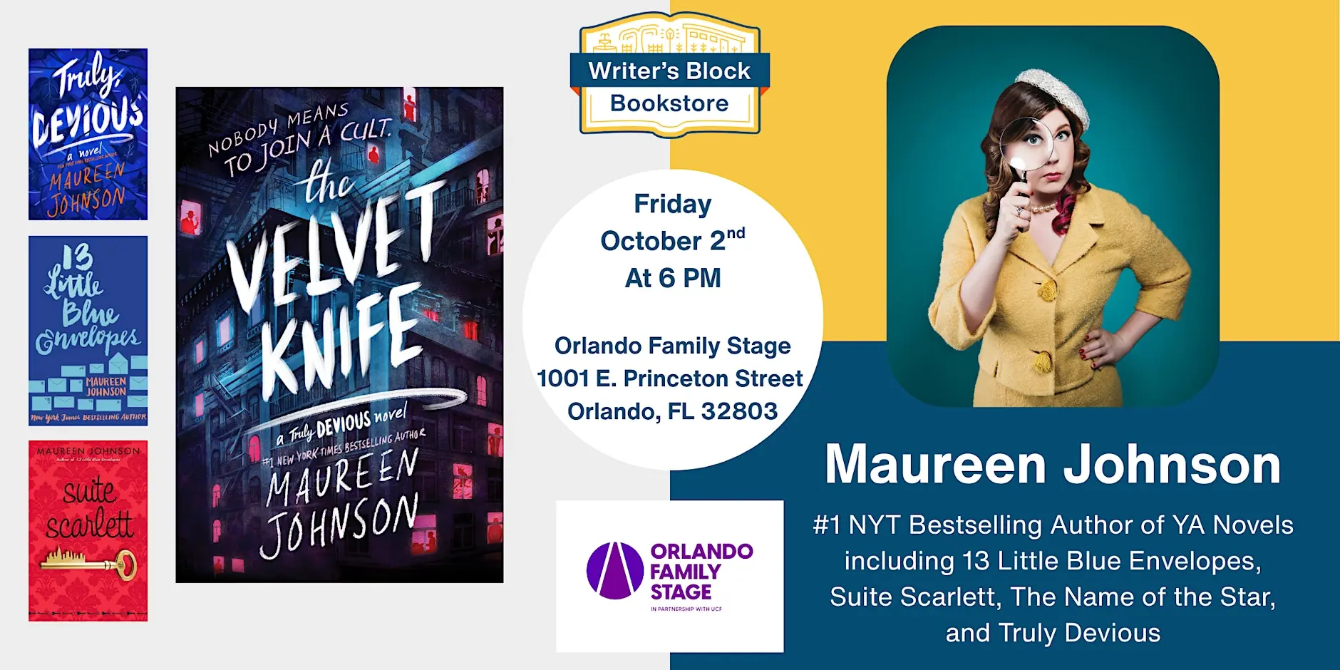 Meet YA Author Maureen Johnson at Writers Block Bookstore
